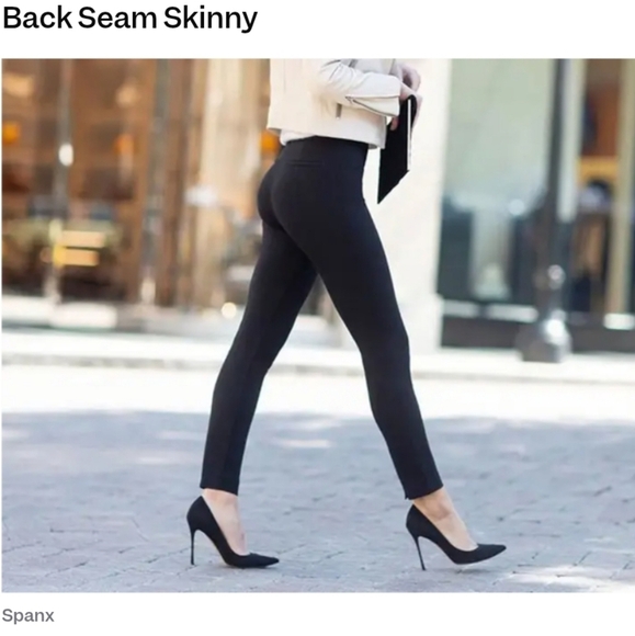 SPANX Back Seam Skinny Pointe Petite 3X Black Leggings. New With Tags - Picture 1 of 9